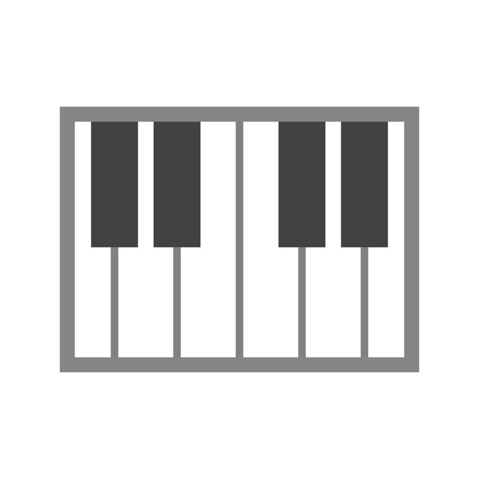 Piano Keyboard Flat Greyscale Icon vector