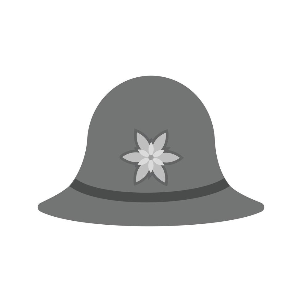 Hat VI Flat Greyscale Icon vector