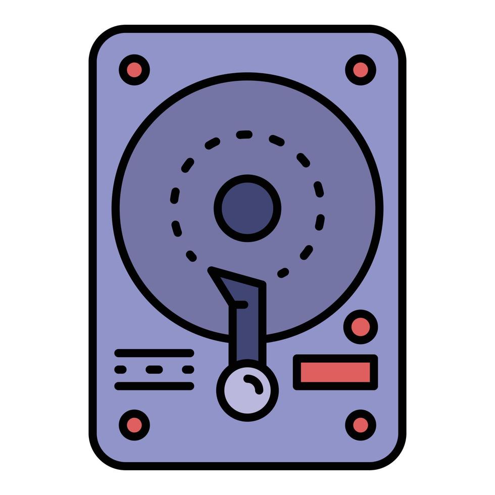Hard disk icon color outline vector