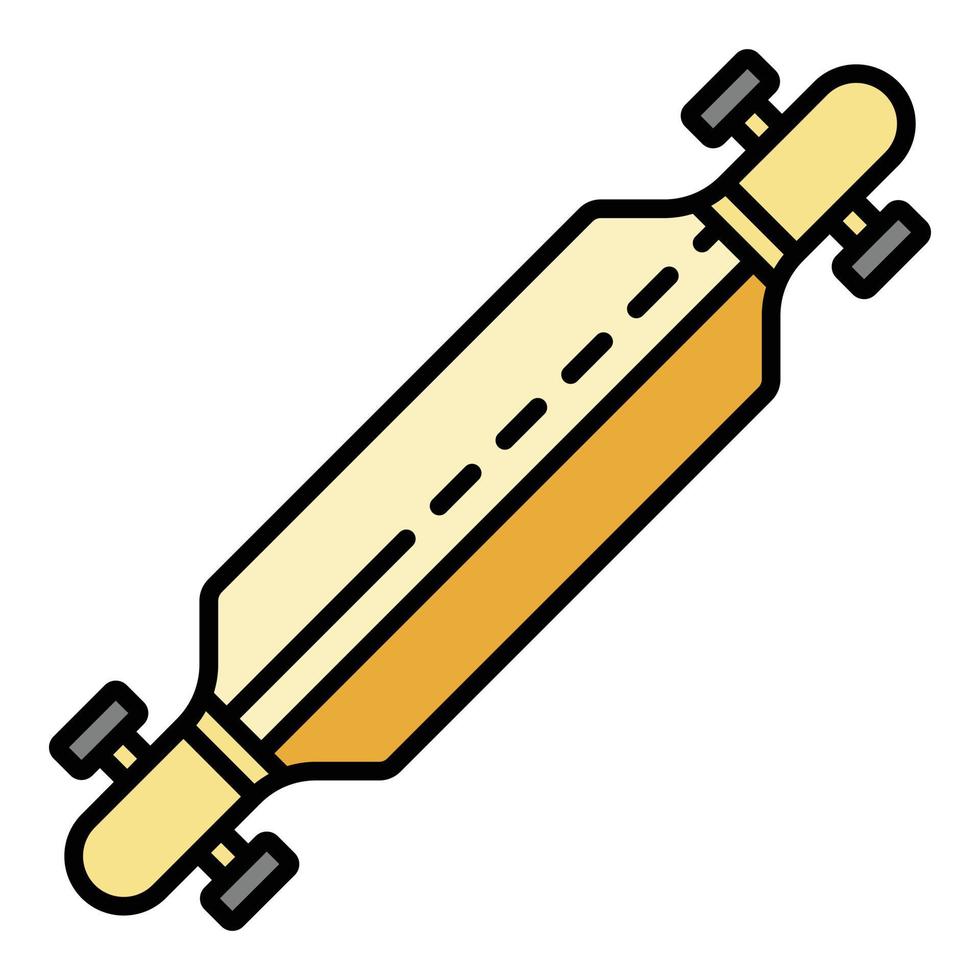 Longboard icon color outline vector