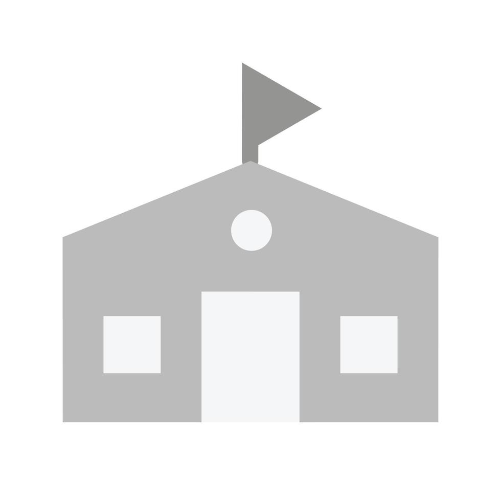 School building Flat Greyscale Icon vector