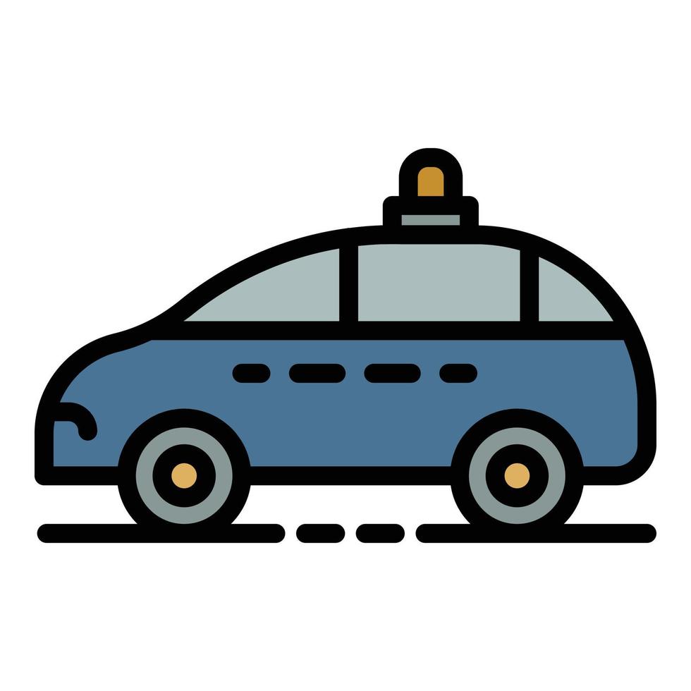 Police car icon color outline vector