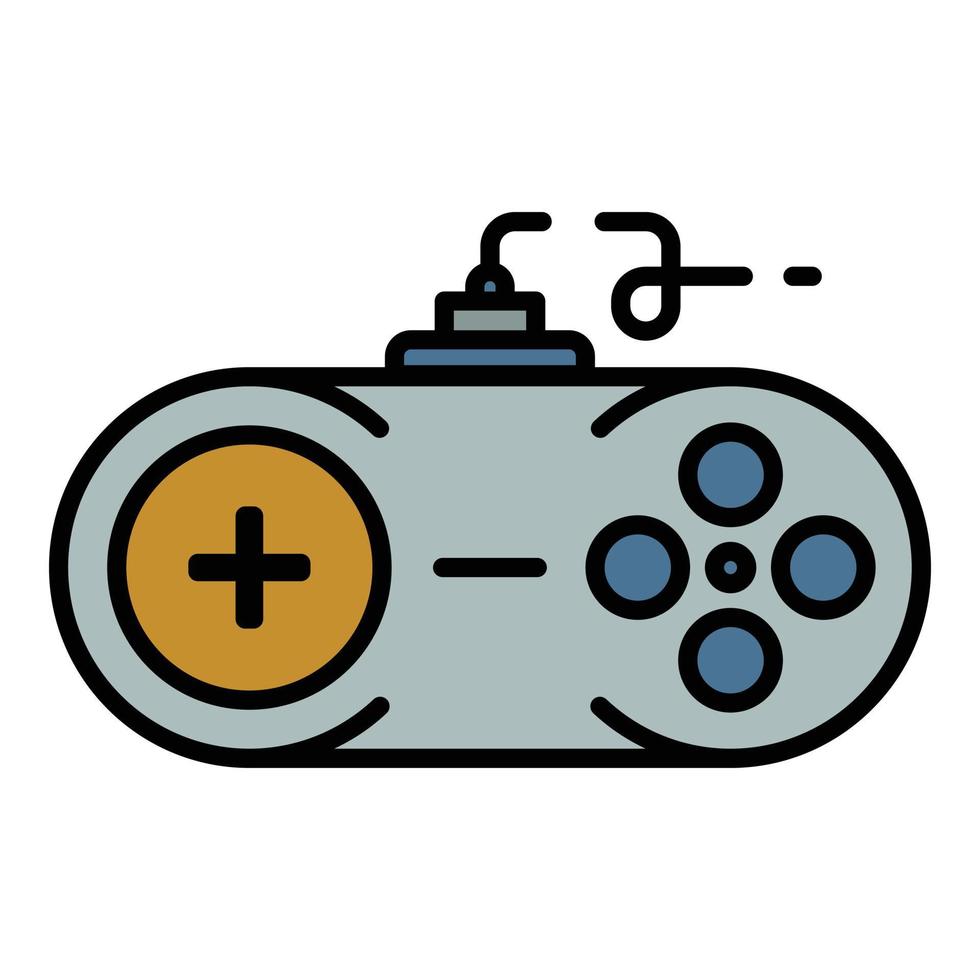 Console joystick icon color outline vector