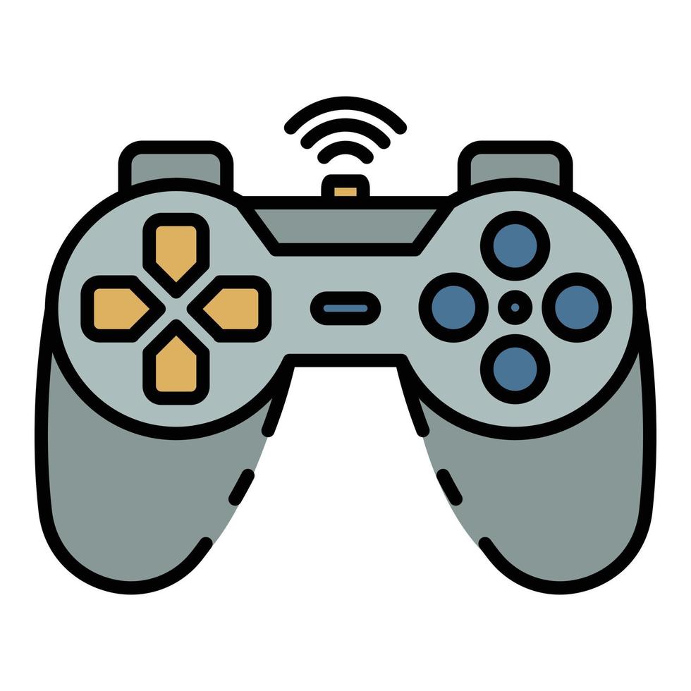 Cordless joystick icon color outline vector