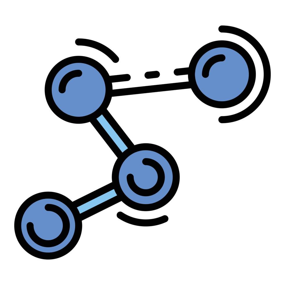 Molecule lab icon color outline vector