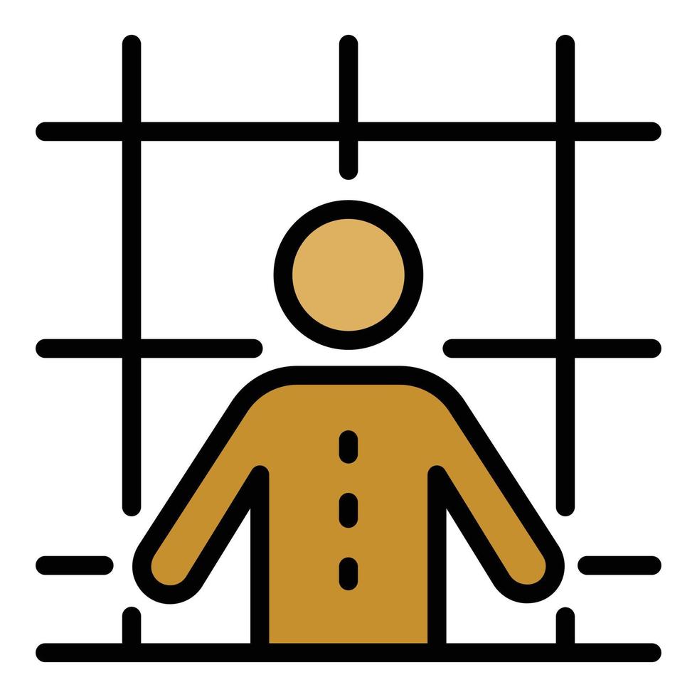 Prison man icon color outline vector