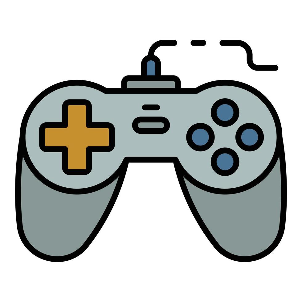 Arcade joystick icon color outline vector