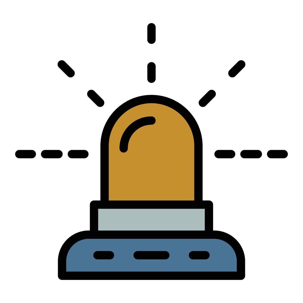 Police flasher icon color outline vector
