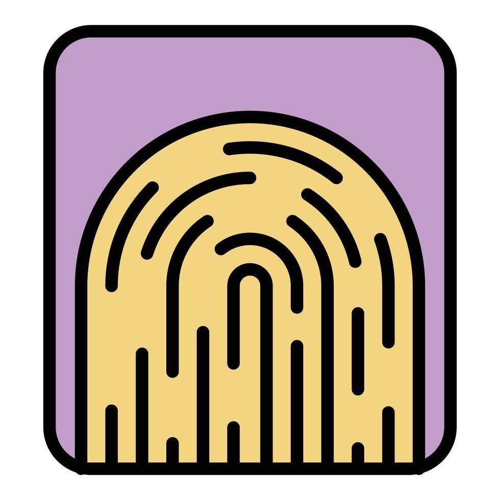 Forensic fingerprint icon color outline vector