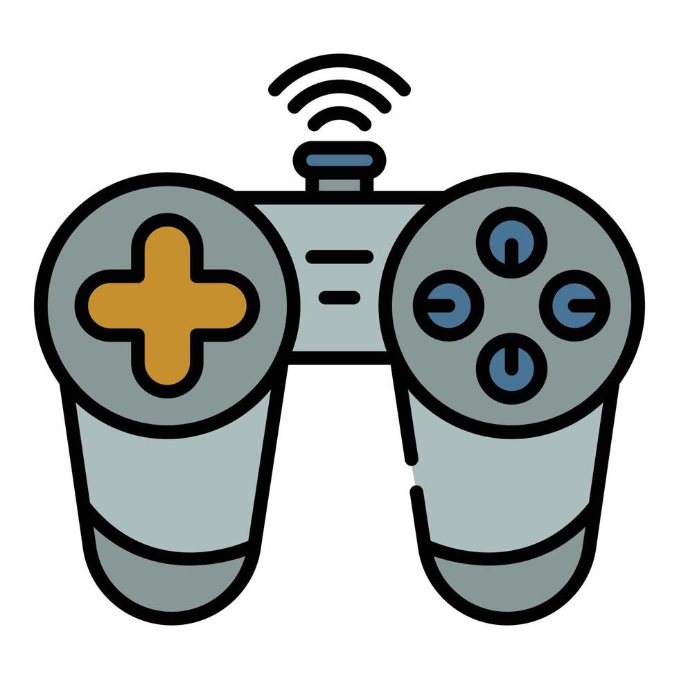 Wireless joystick icon color outline vector