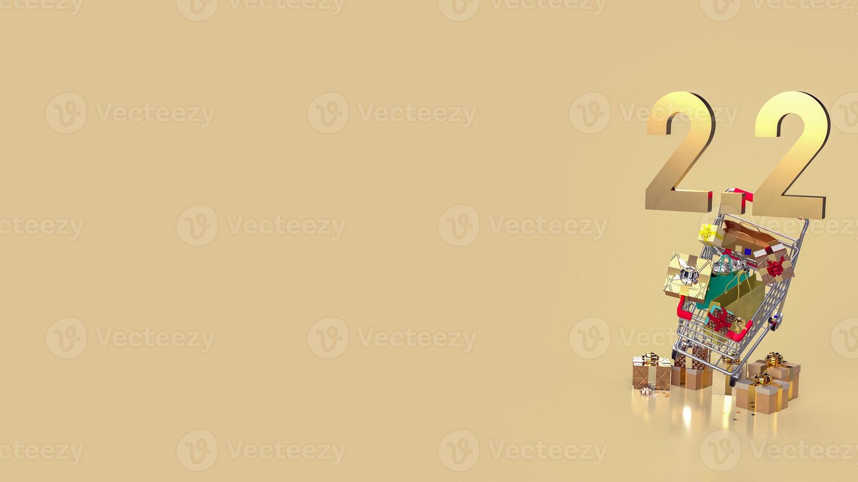 2.2 gold number for promotion or sale concept  3d rendering photo