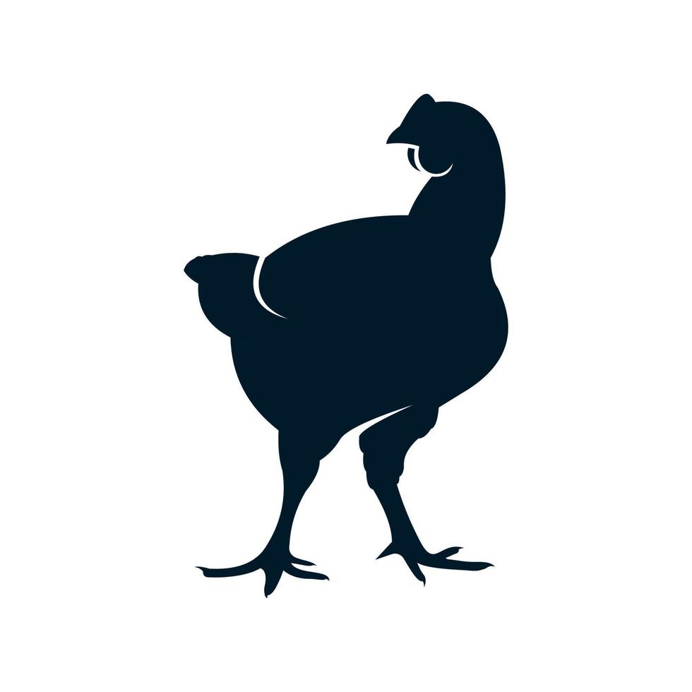 silhouette hen logo vector