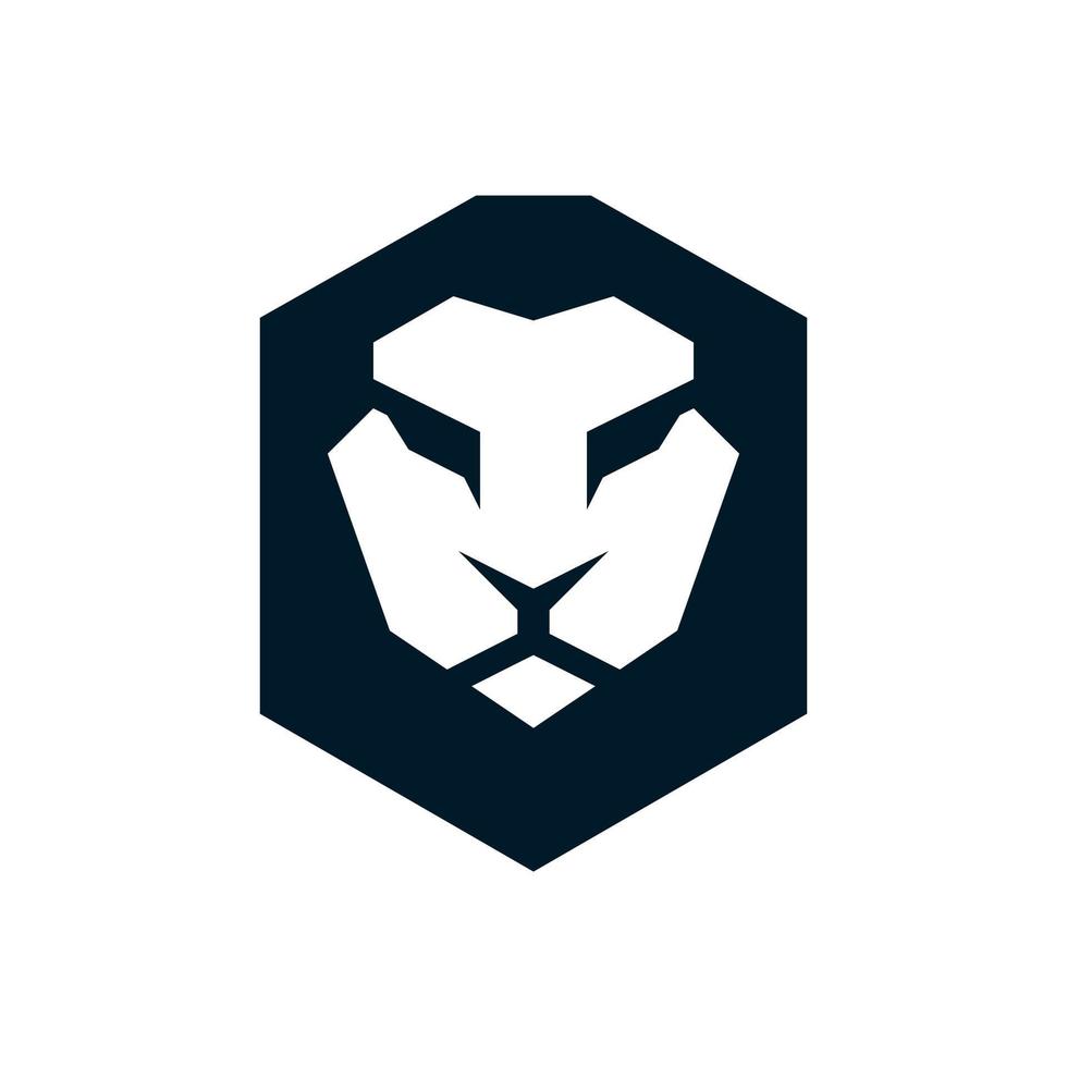 lion head negative space vector