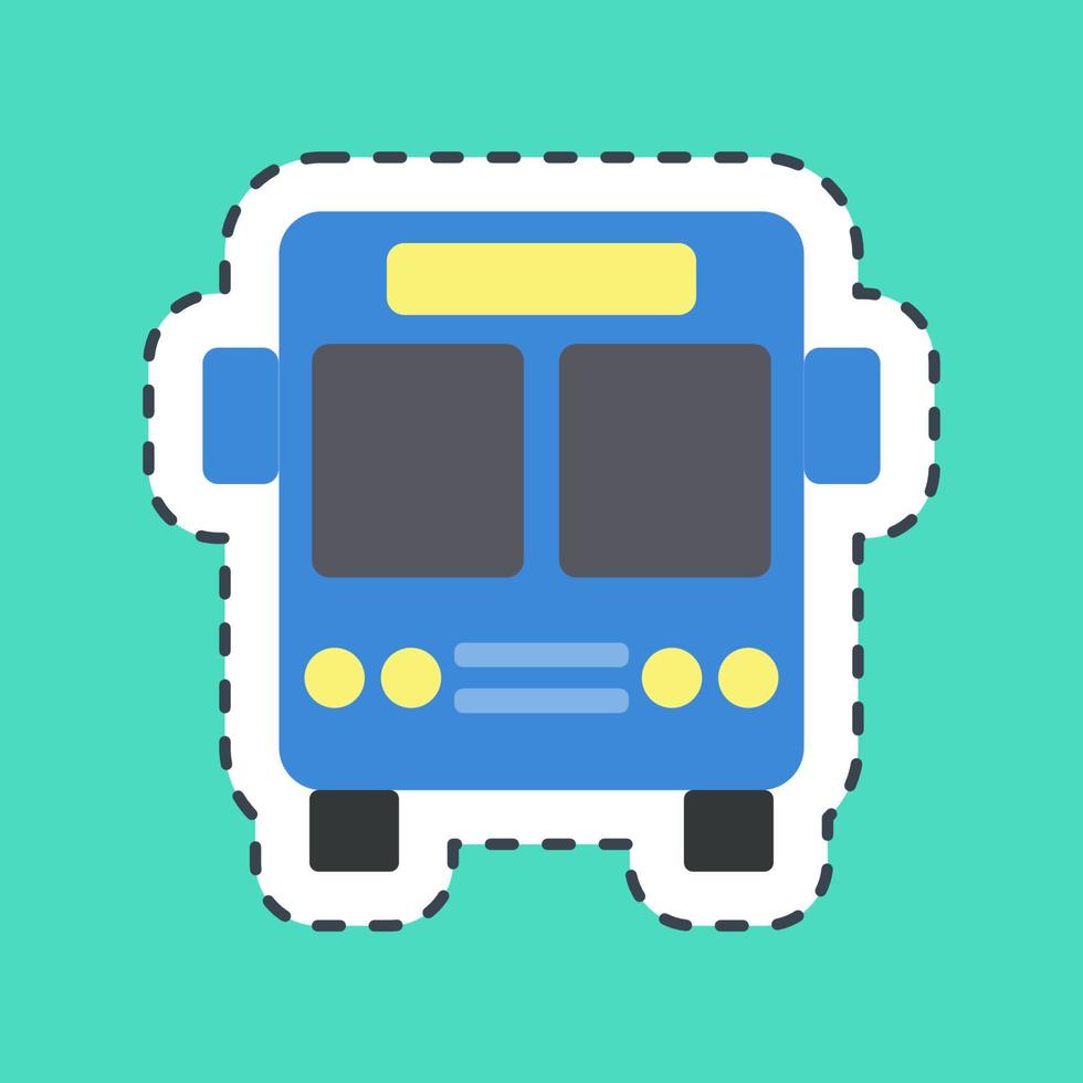 Sticker line cut bus. Transportation elements. Good for prints, posters, logo, sign, advertisement, etc. vector