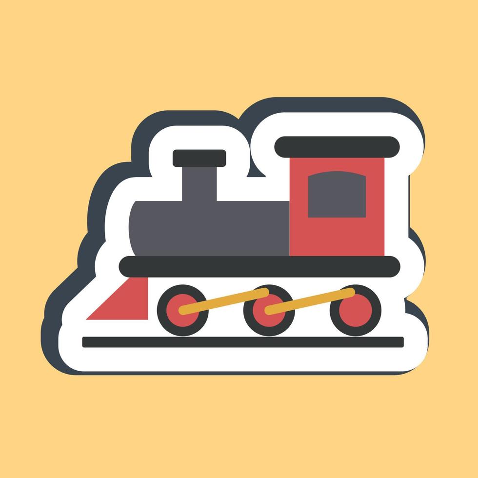 Sticker old train. Transportation elements. Good for prints, posters, logo, sign, advertisement, etc. vector