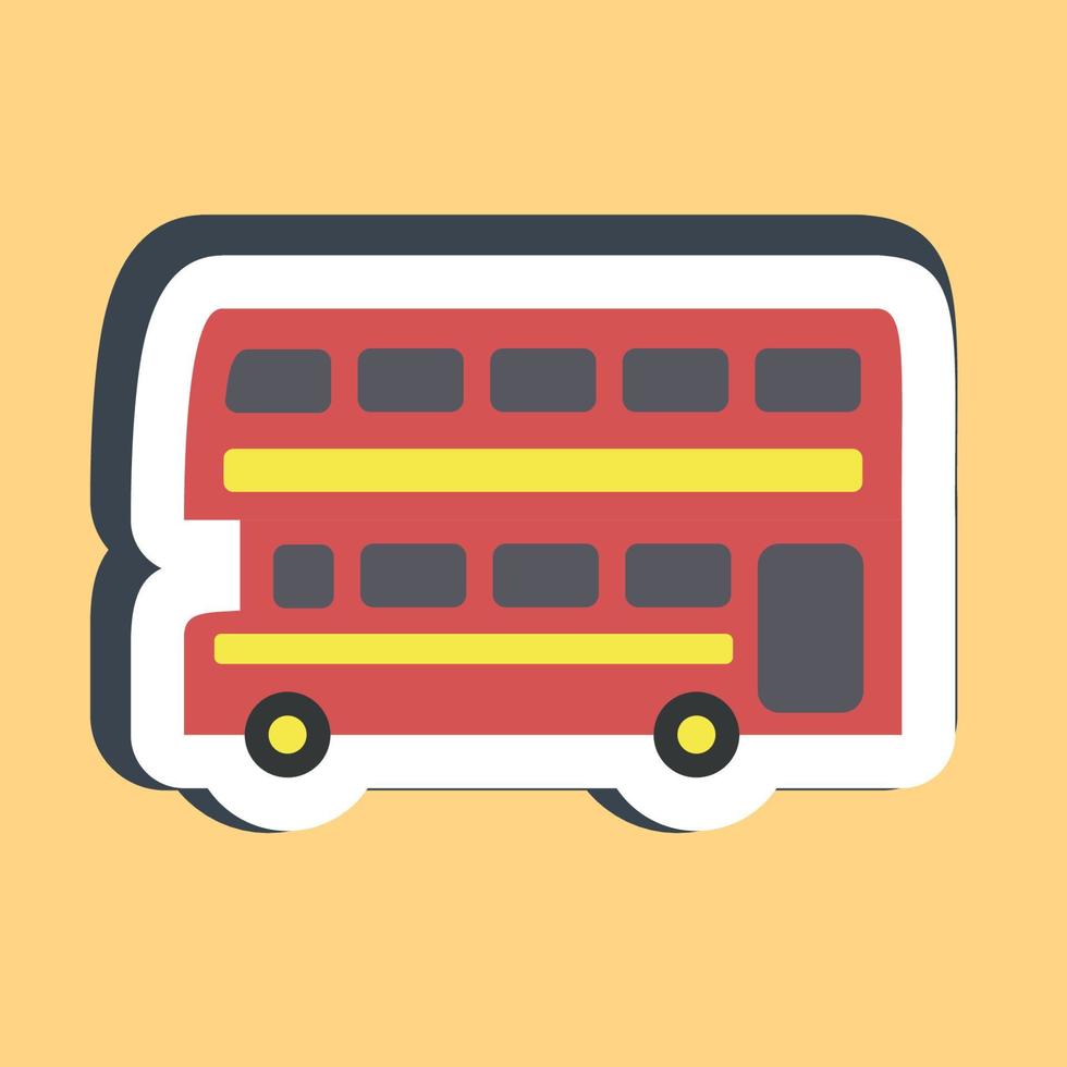 Sticker double decker bus. Transportation elements. Good for prints, posters, logo, sign, advertisement, etc. vector