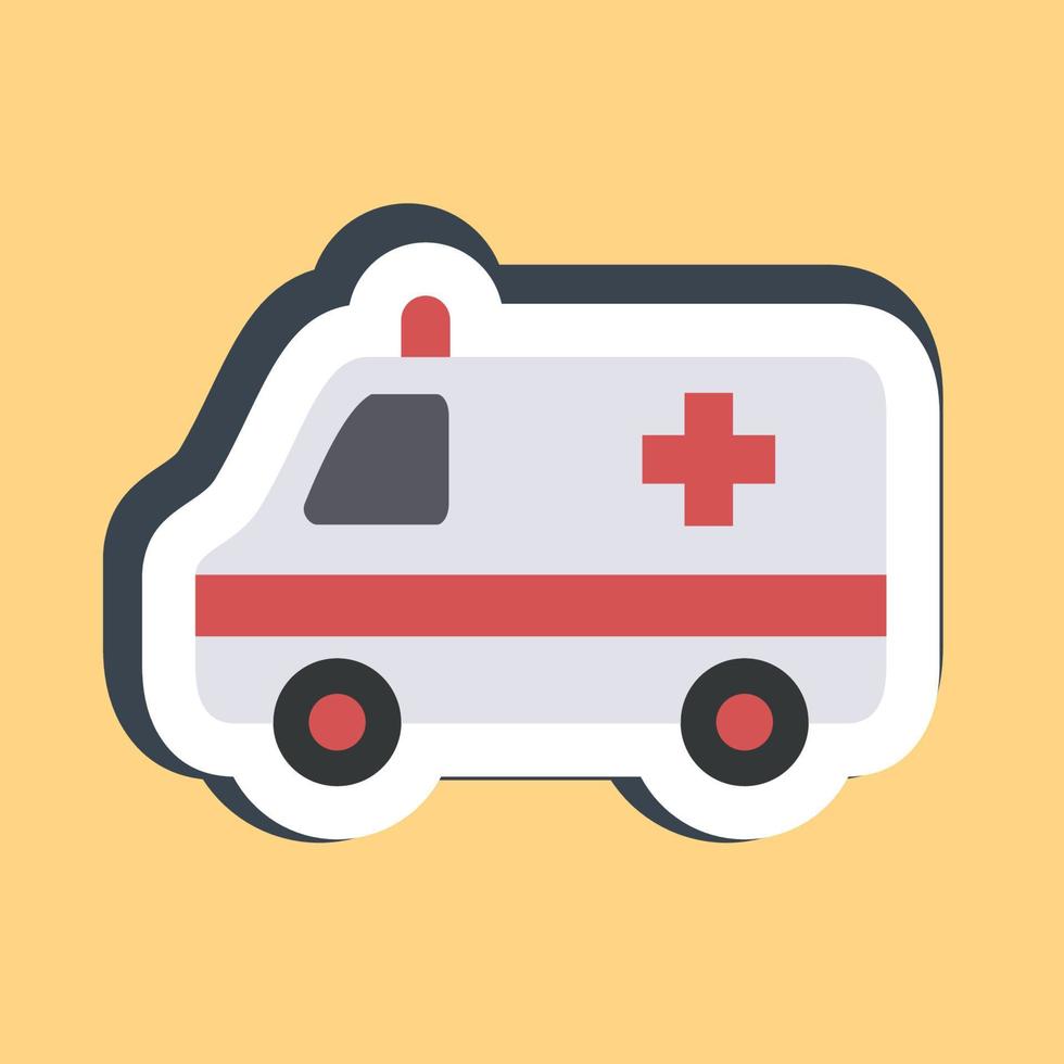 Sticker ambulance. Transportation elements. Good for prints, posters, logo, sign, advertisement, etc. vector