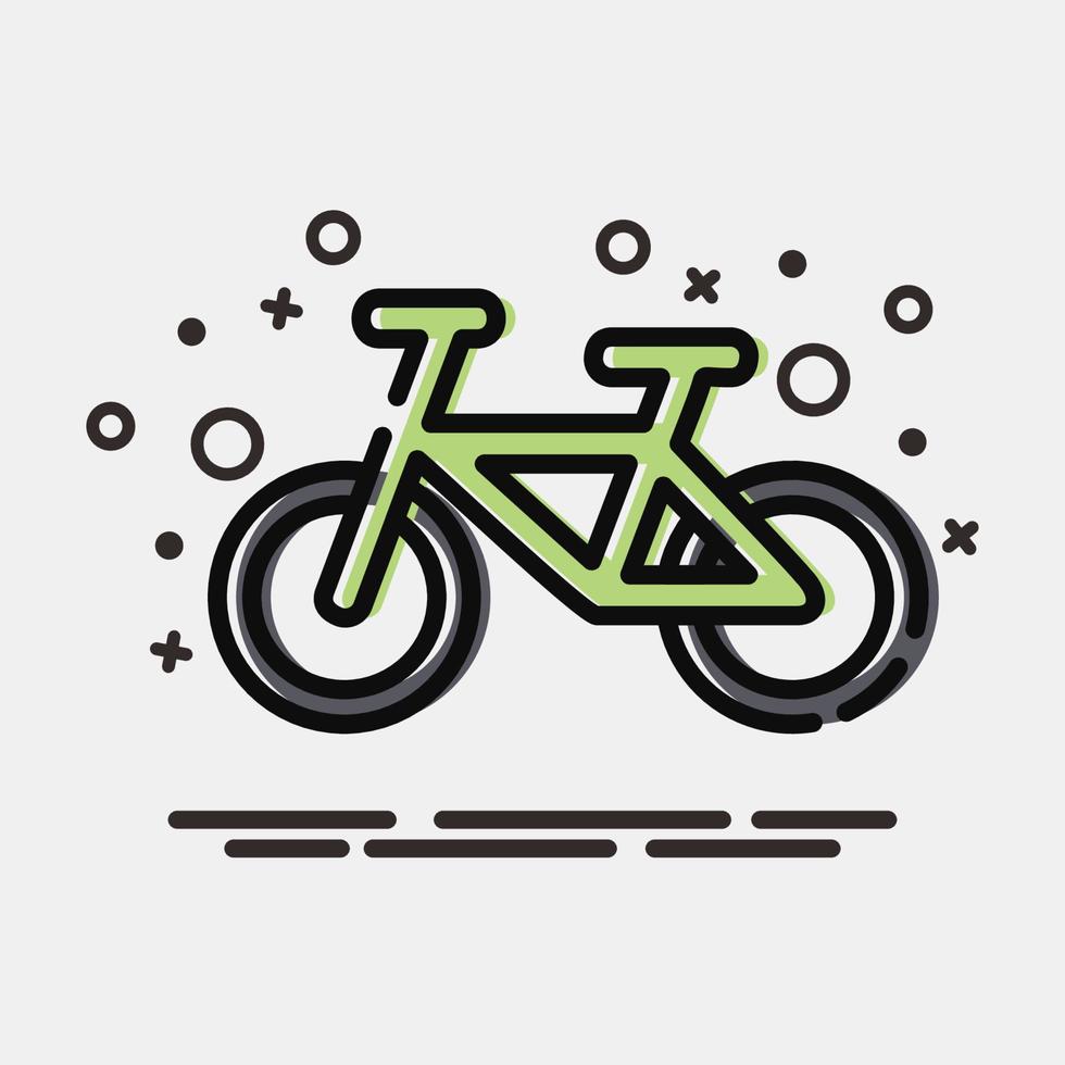 icono de bicicleta. elementos de transporte. iconos en estilo mbe. bueno para impresiones, carteles, logotipos, letreros, anuncios, etc. vector