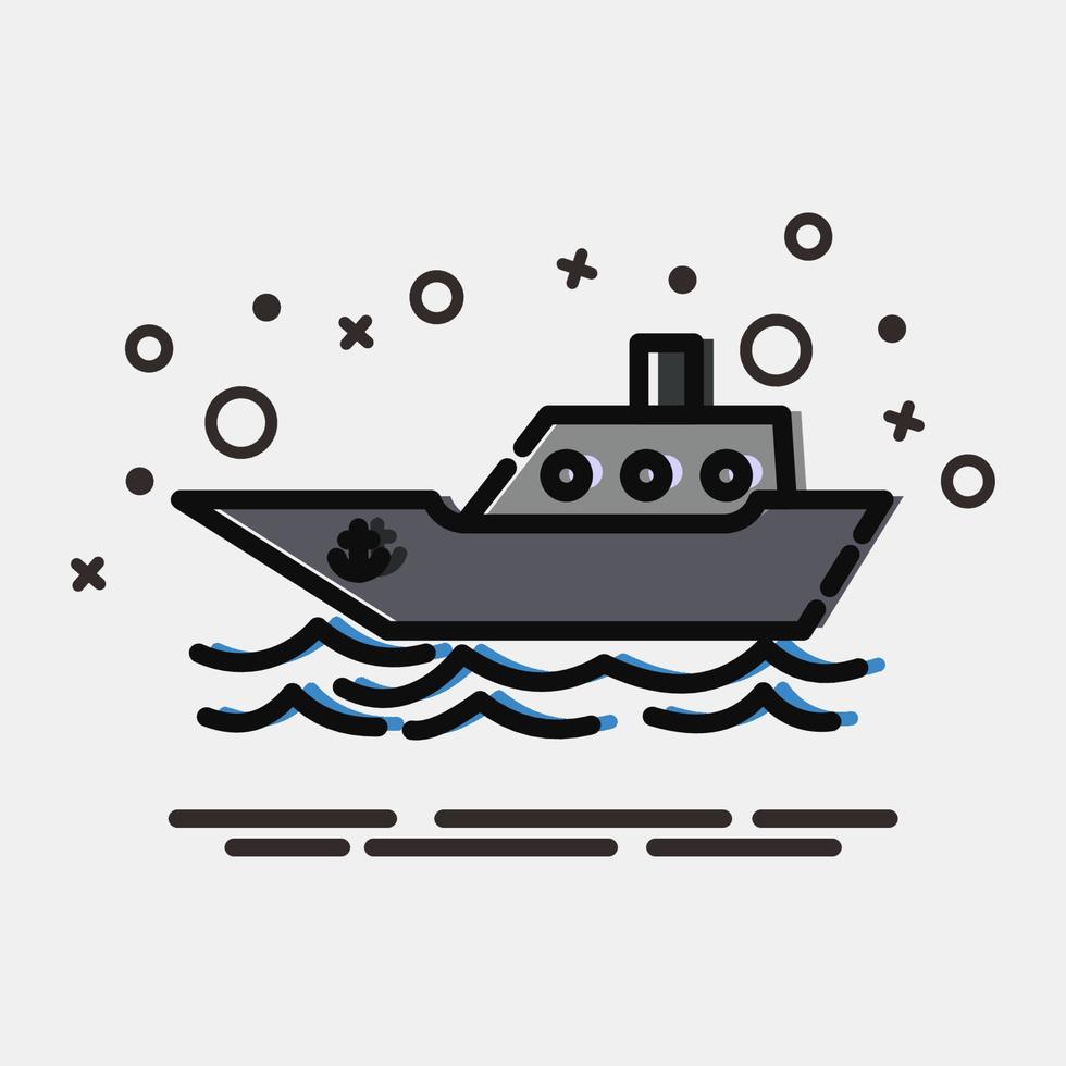Icon ship. Transportation elements. Icons in MBE style. Good for prints, posters, logo, sign, advertisement, etc. vector
