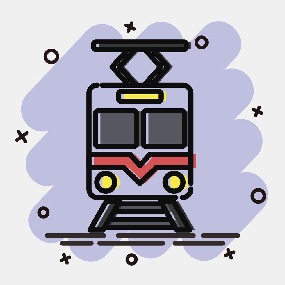 tren icono. elementos de transporte. iconos en estilo cómico. bueno para impresiones, carteles, logotipos, letreros, anuncios, etc. vector