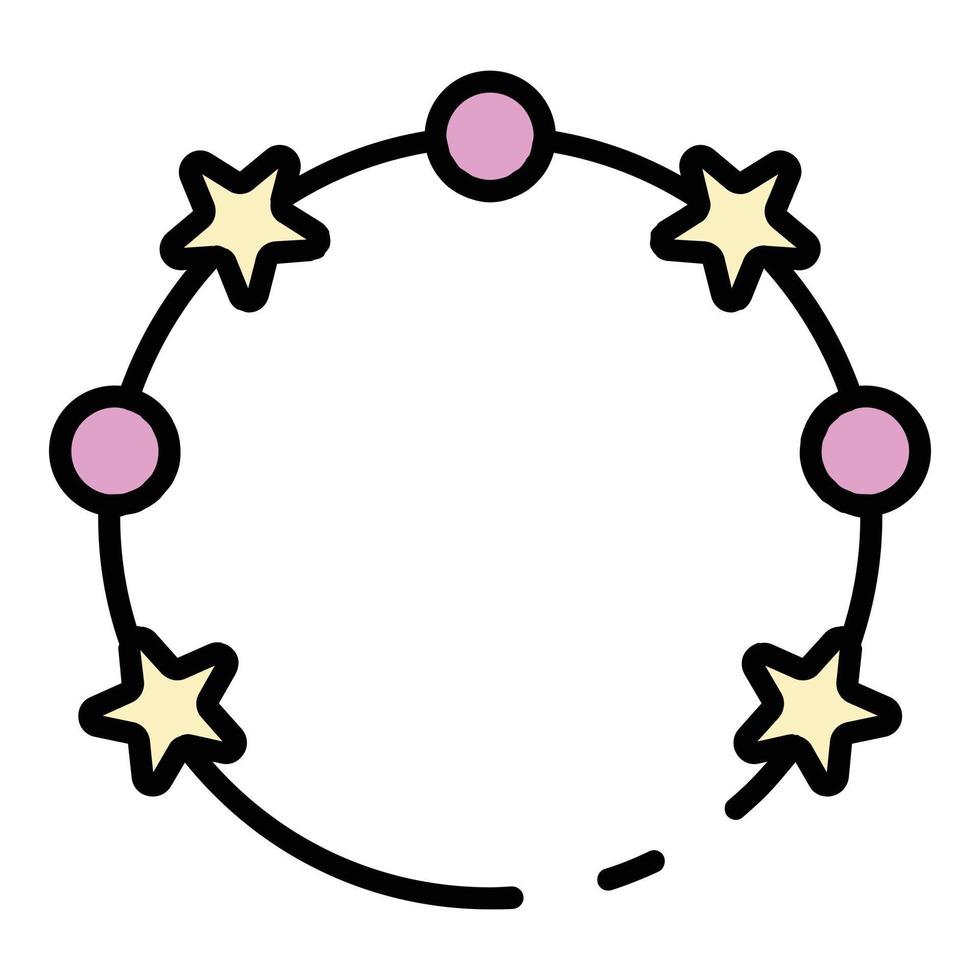vector de esquema de color de icono de círculo de juguete de cuna