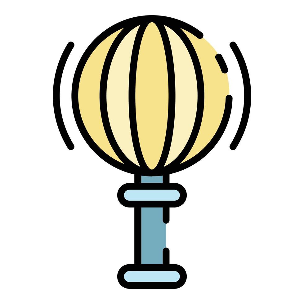 Rattle toy icon color outline vector