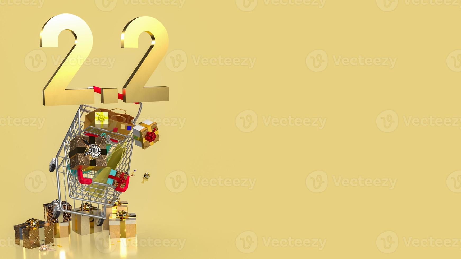2.2 gold number for promotion or sale concept  3d rendering photo