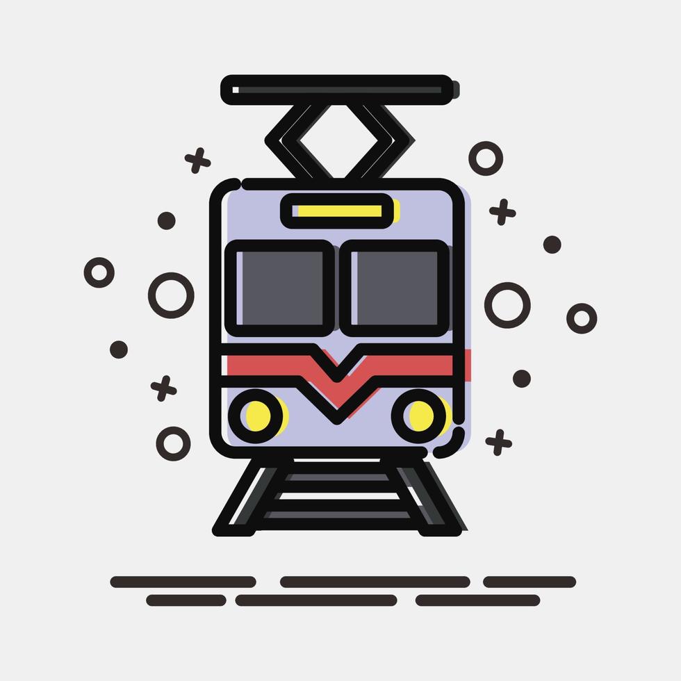 Icon train. Transportation elements. Icons in MBE style. Good for prints, posters, logo, sign, advertisement, etc. vector