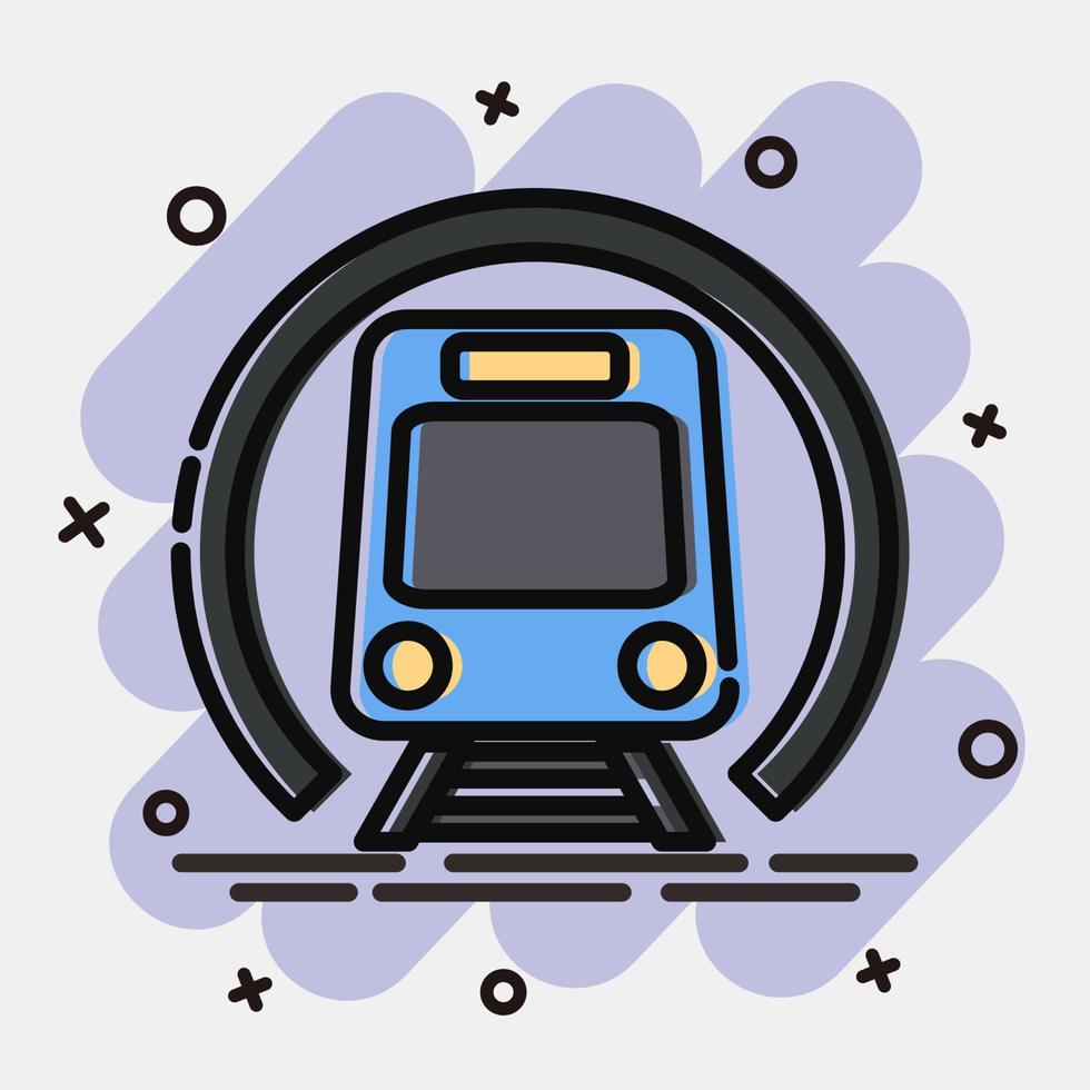 Icon metro. Transportation elements. Icons in comic style. Good for prints, posters, logo, sign, advertisement, etc. vector