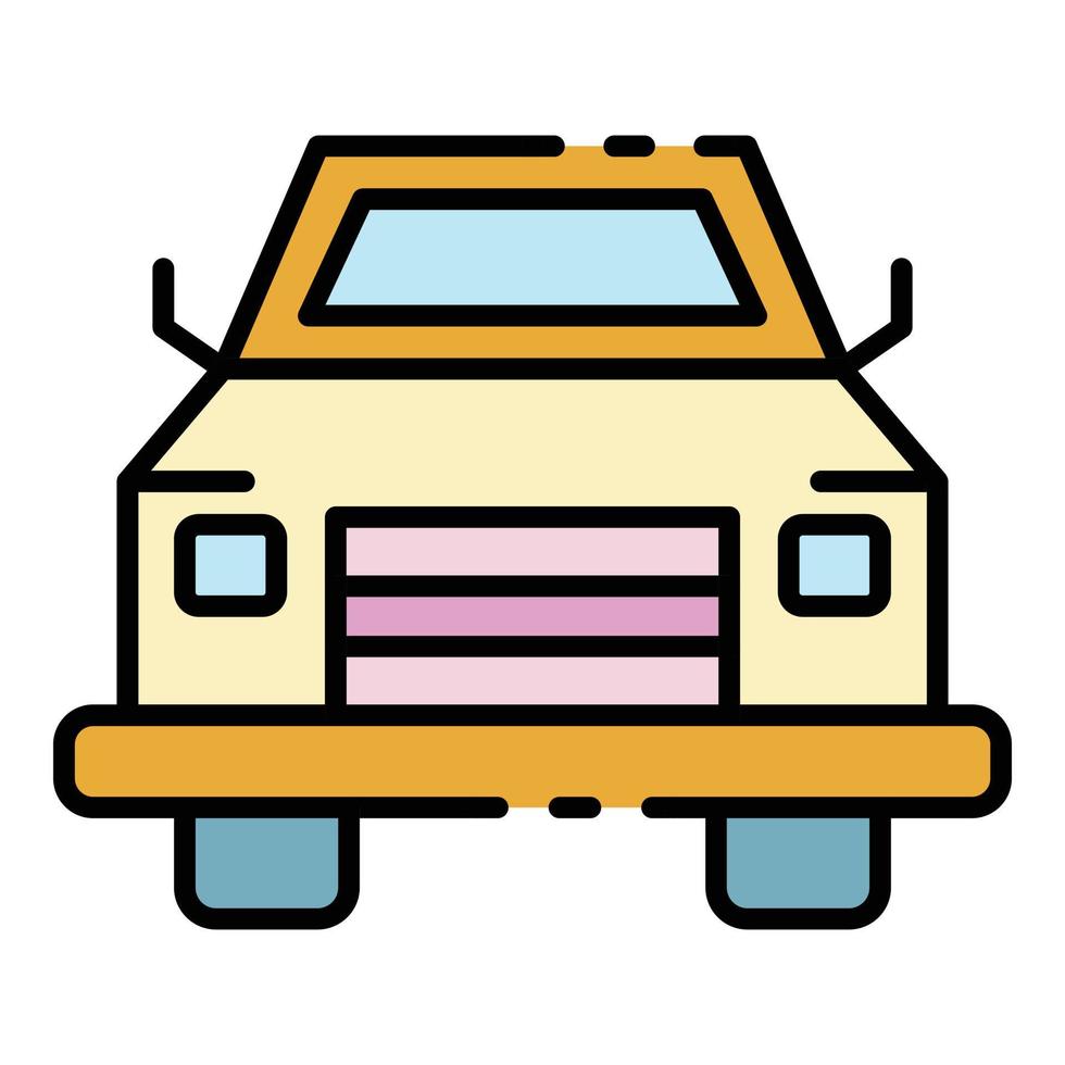 Pick up car icon color outline vector