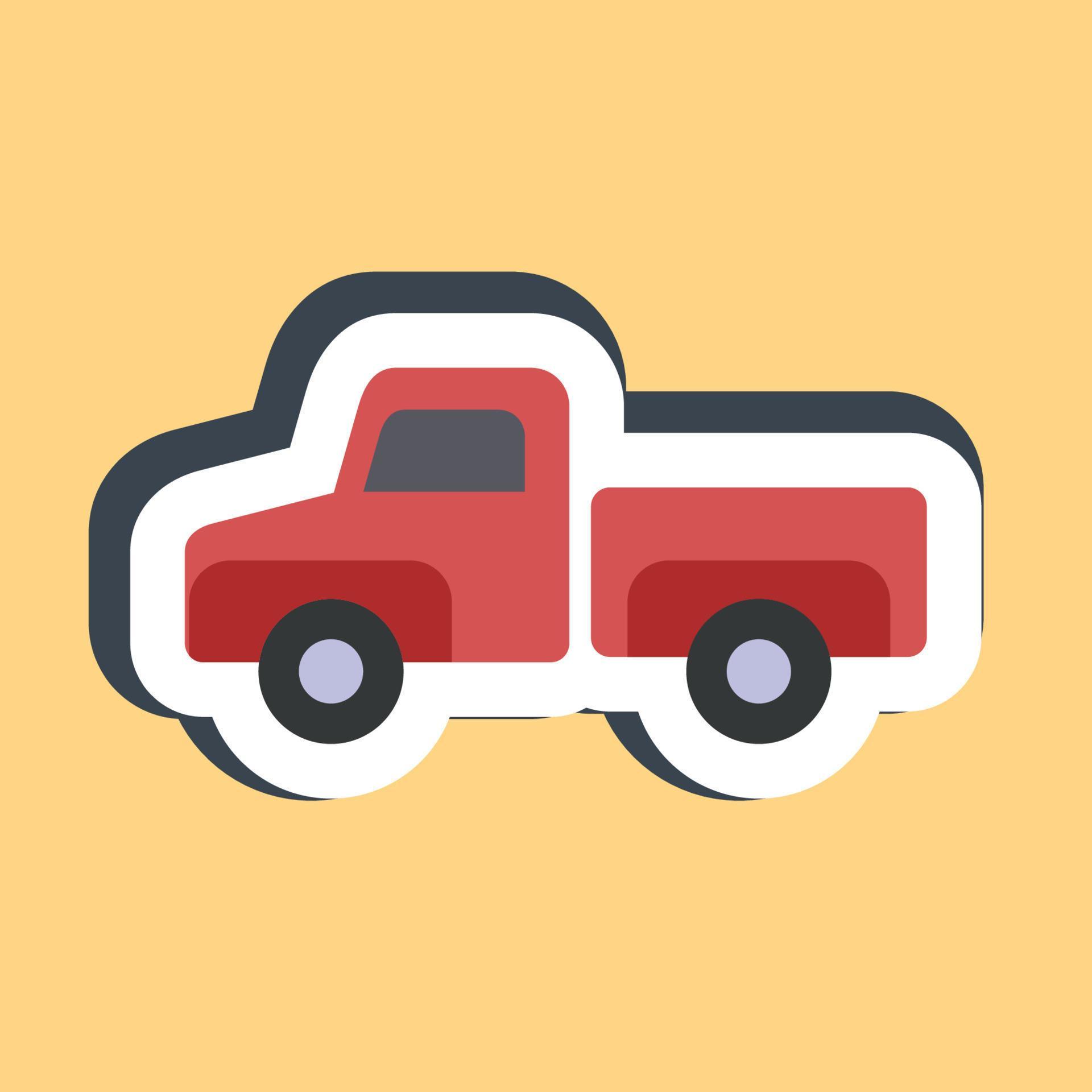 Sticker pick up truck. Transportation elements. Good for prints