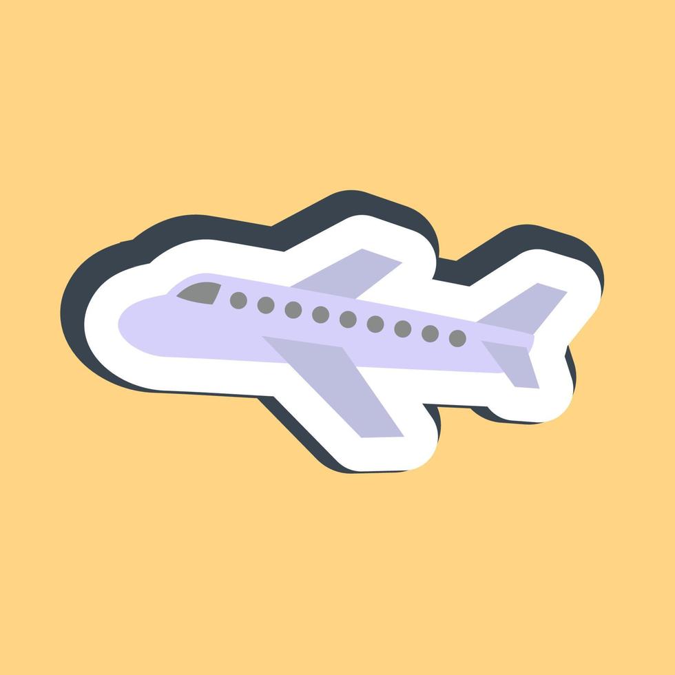 Sticker airplane. Transportation elements. Good for prints, posters, logo, sign, advertisement, etc. vector