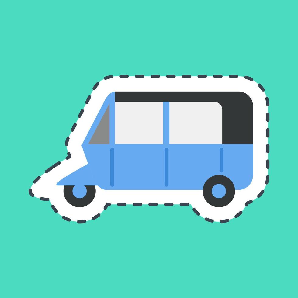 Sticker line cut bajaj. Transportation elements. Good for prints, posters, logo, sign, advertisement, etc. vector