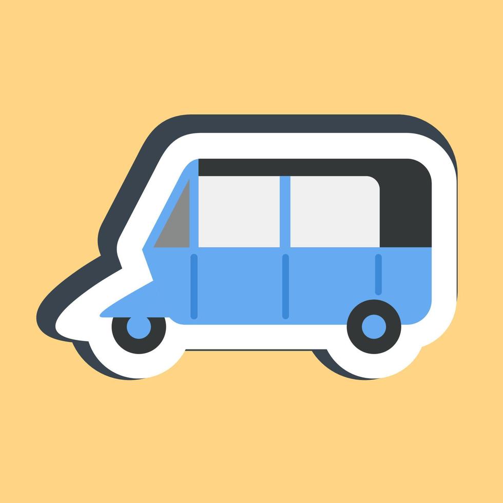 Sticker bajaj. Transportation elements. Good for prints, posters, logo, sign, advertisement, etc. vector