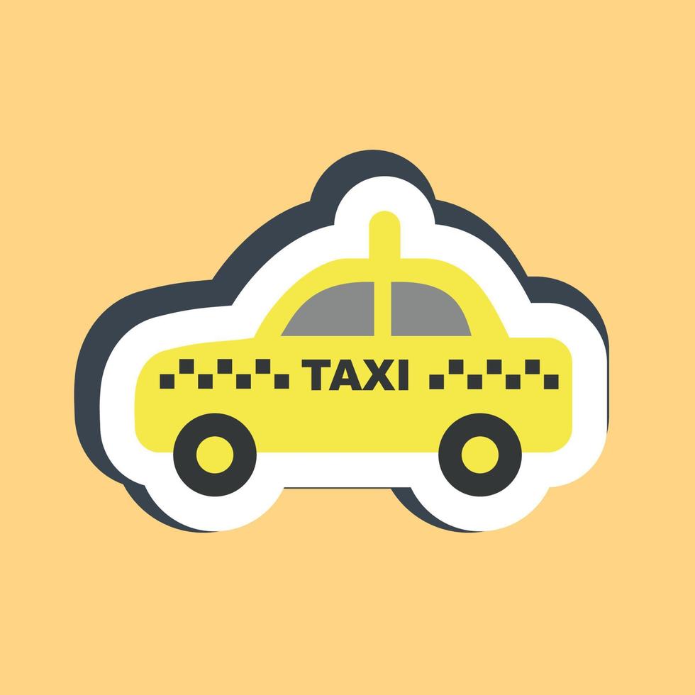 Sticker taxi. Transportation elements. Good for prints, posters, logo, sign, advertisement, etc. vector