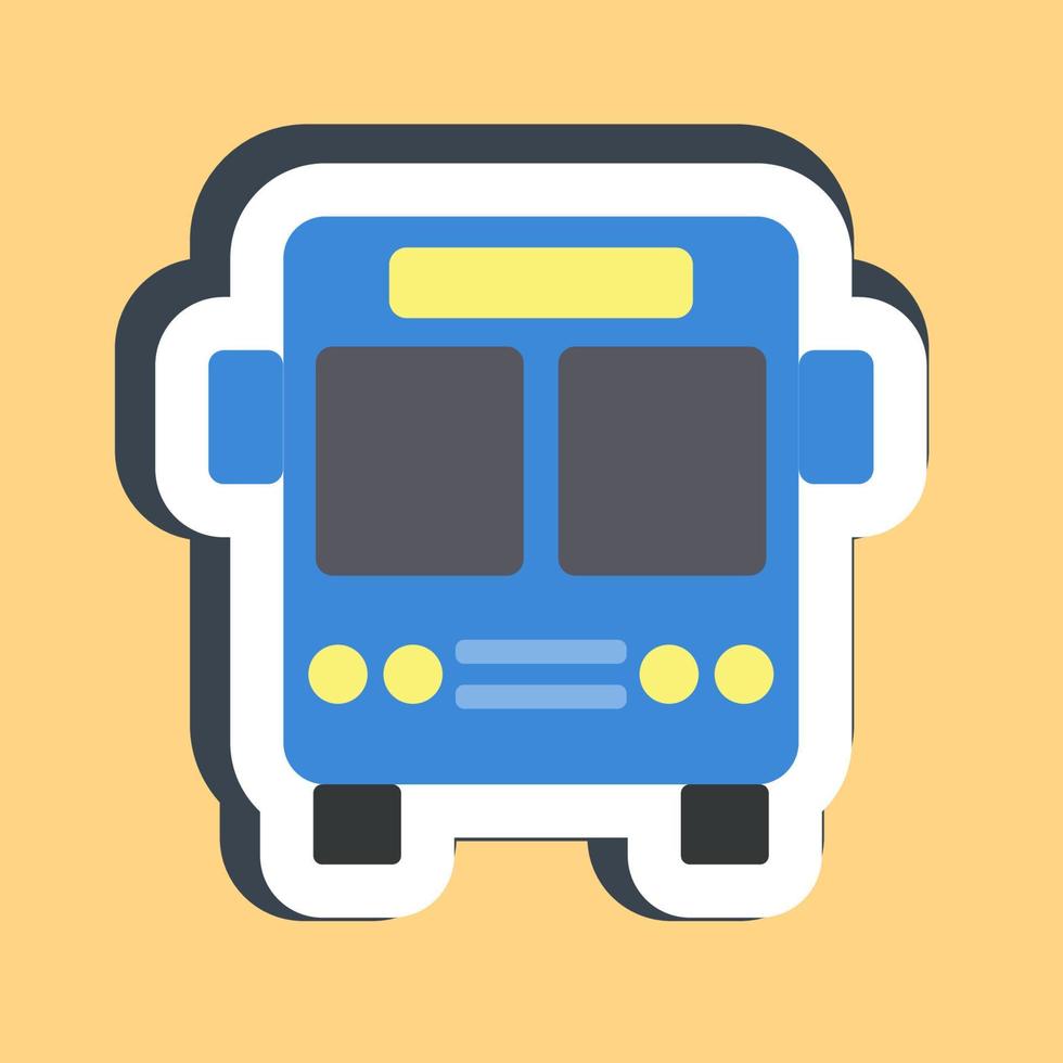 Sticker bus. Transportation elements. Good for prints, posters, logo, sign, advertisement, etc. vector