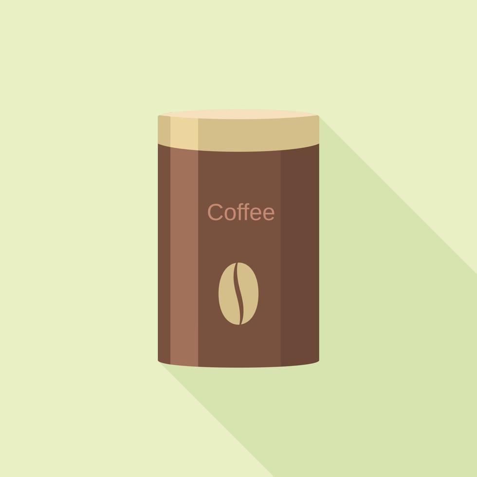 Coffee tin can icon, flat style vector