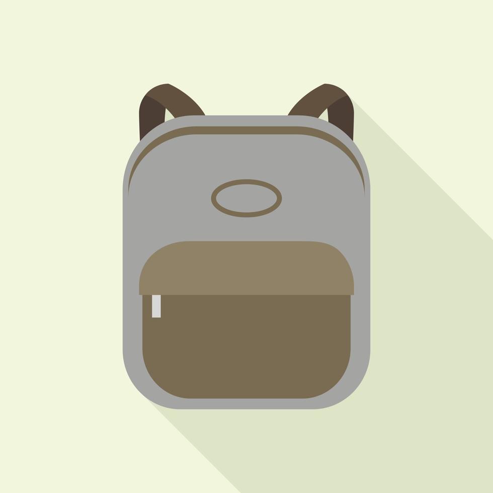 Canvas backpack icon, flat style vector