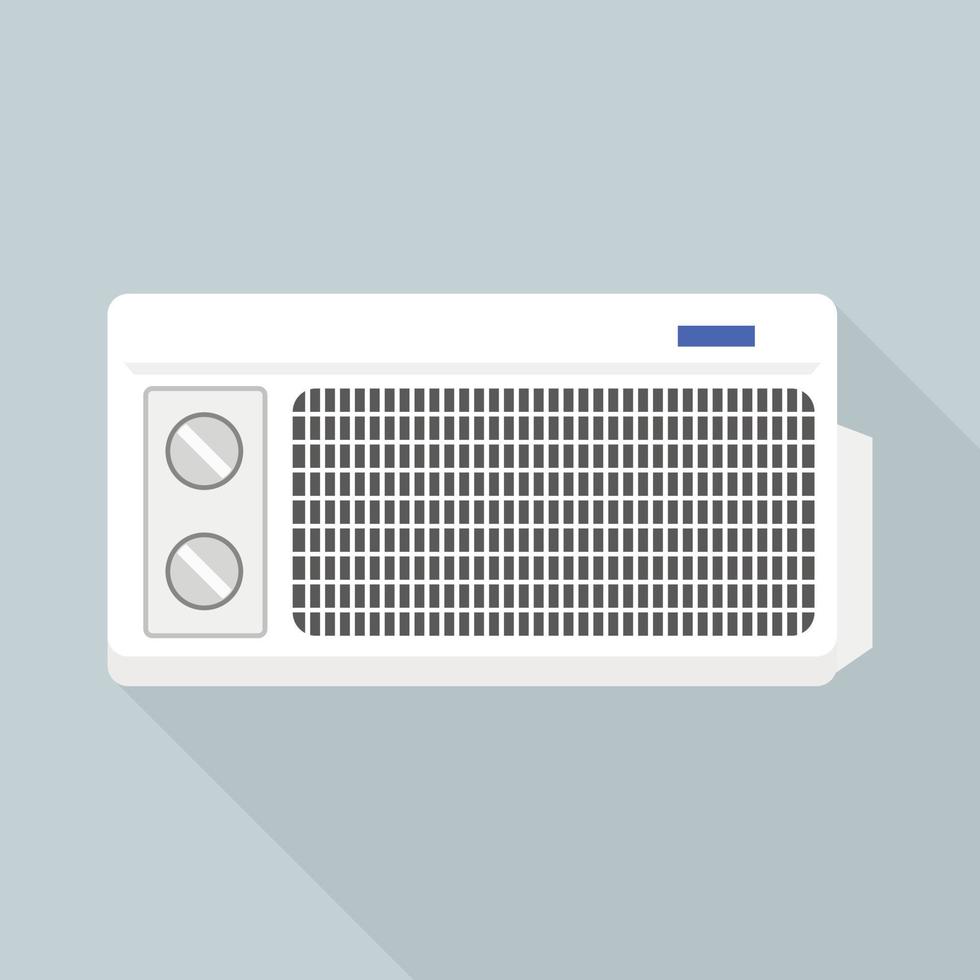 Old air conditioner icon, flat style vector