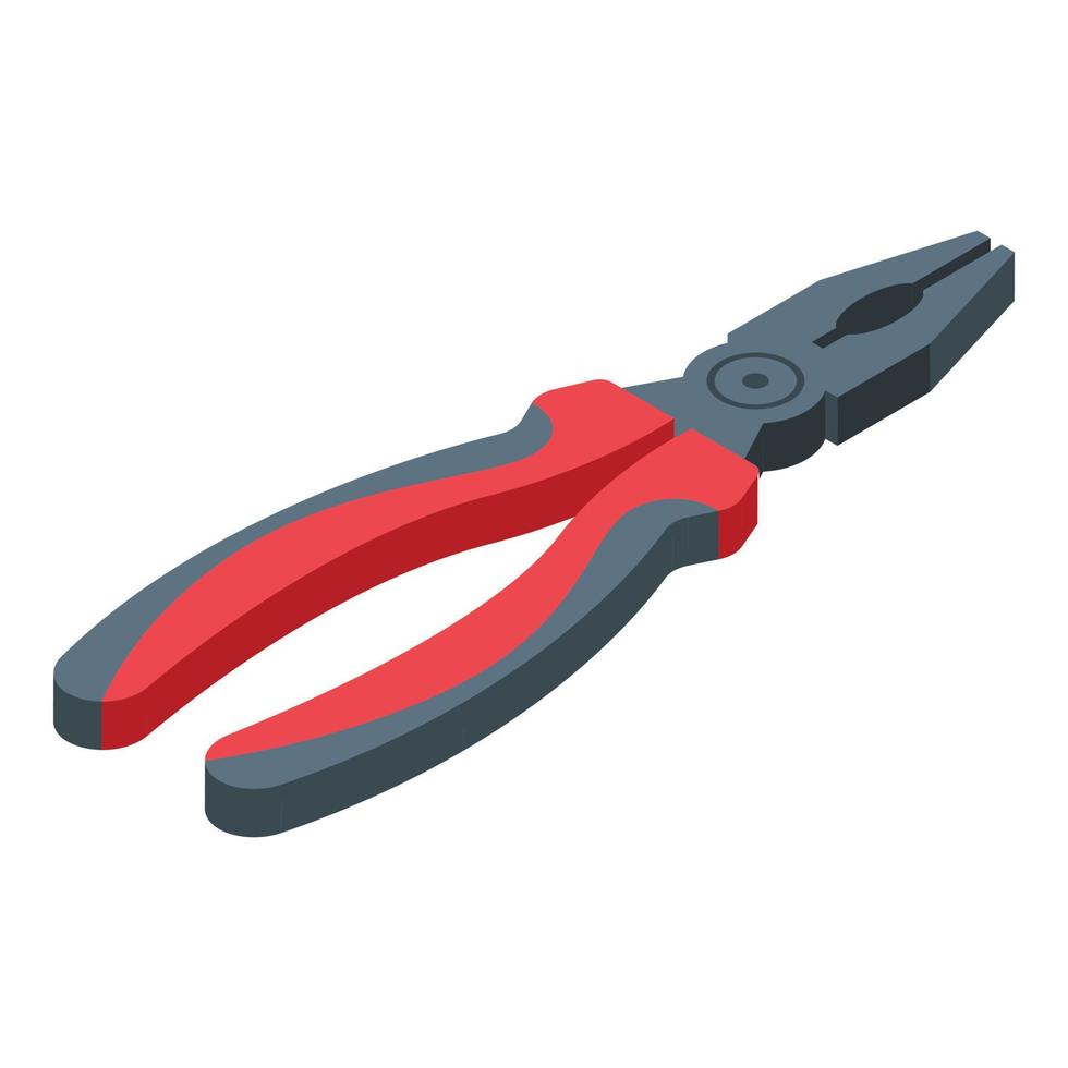 Car mechanic pliers icon, isometric style vector
