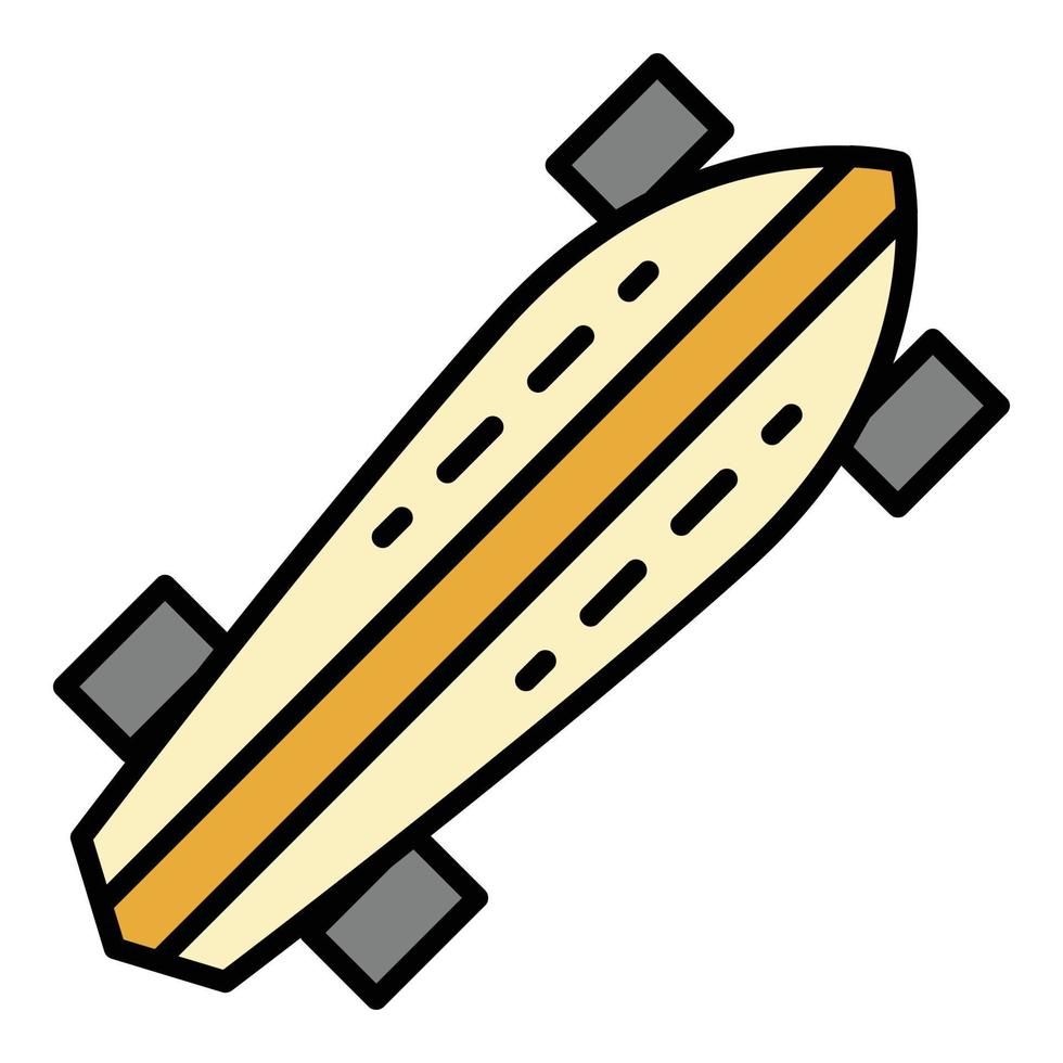 Lifestyle skateboard icon color outline vector