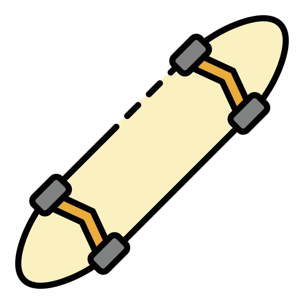 Urban skateboard icon color outline vector