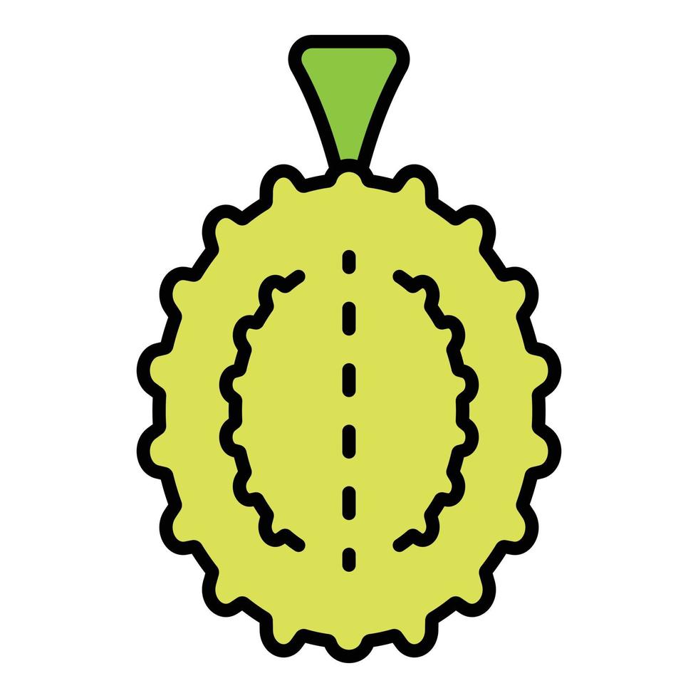 Whole durian icon color outline vector