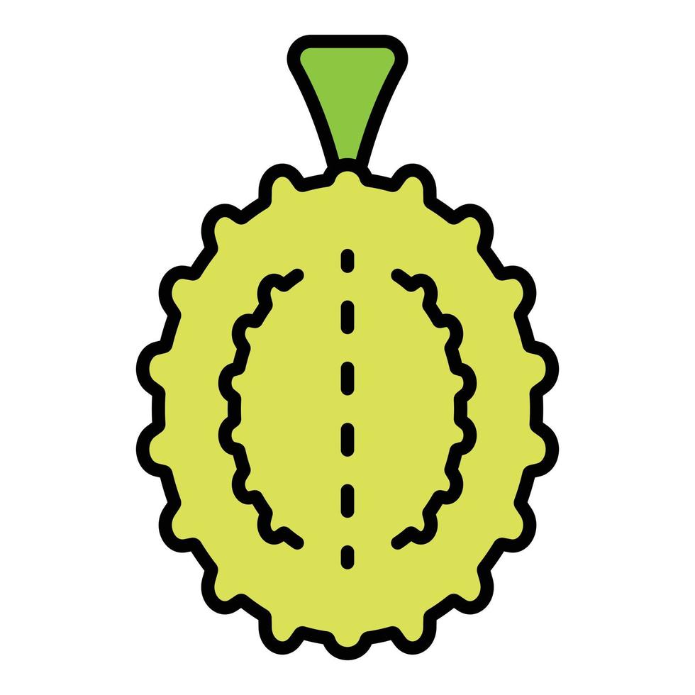 vector de contorno de color de icono de durian completo