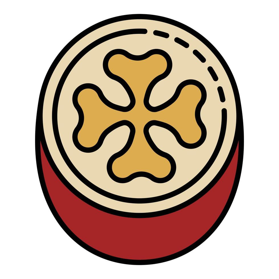 Cutted feijoa icon color outline vector