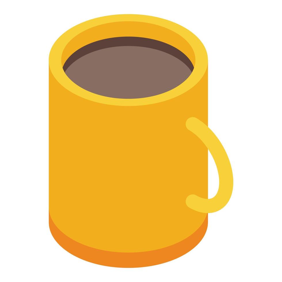 Cozy home tea mug icon, isometric style vector
