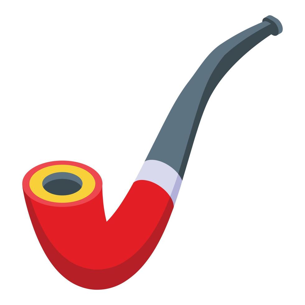Nicotine smoking pipe icon, isometric style vector