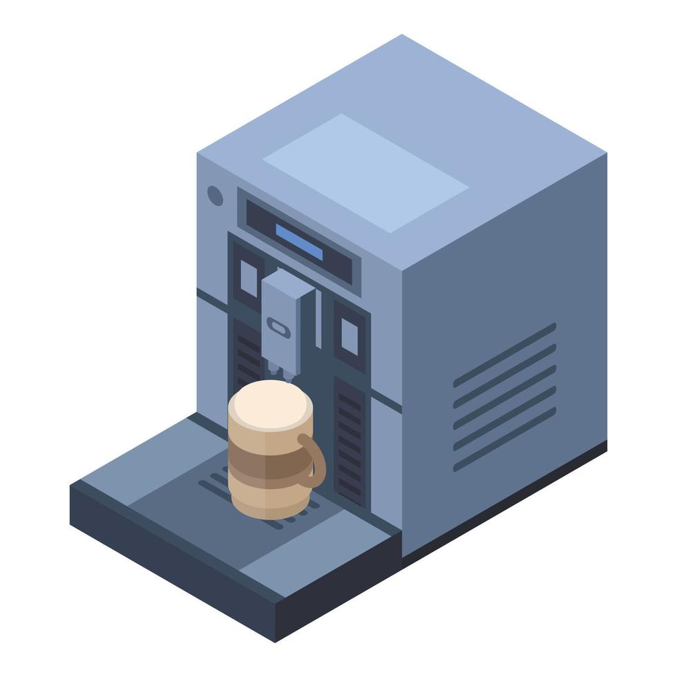 Modern coffee machine icon, isometric style vector