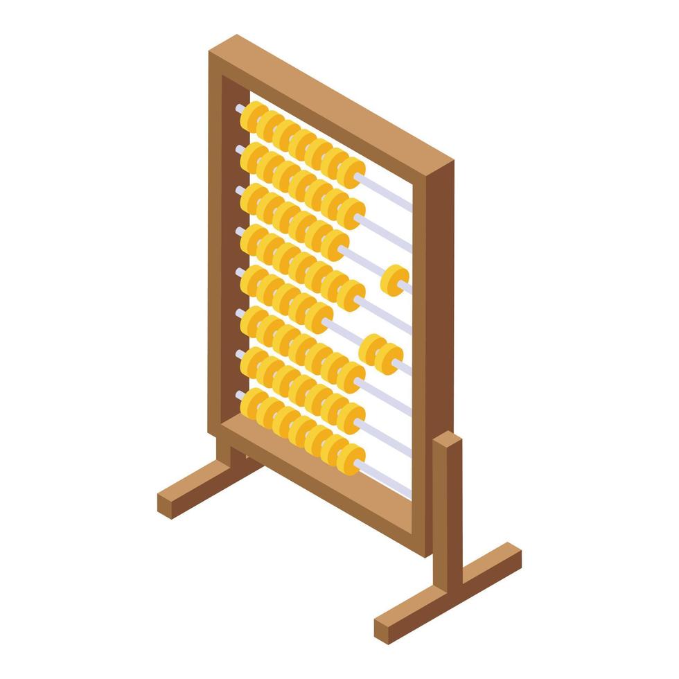 School abacus icon, isometric style vector