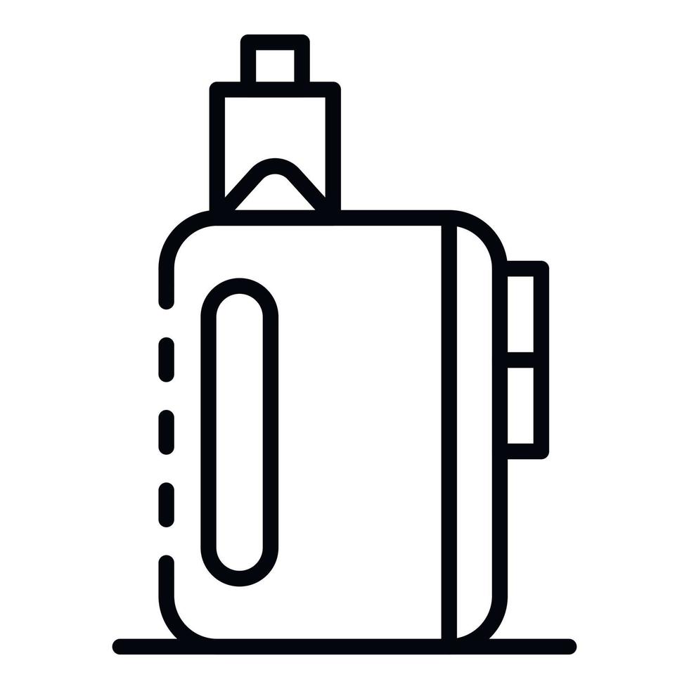 icono de caja de vape de humo, estilo de esquema vector